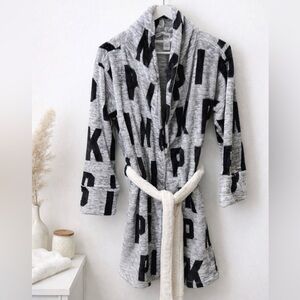 PINK Victoria's Secret Gray & Black Robe